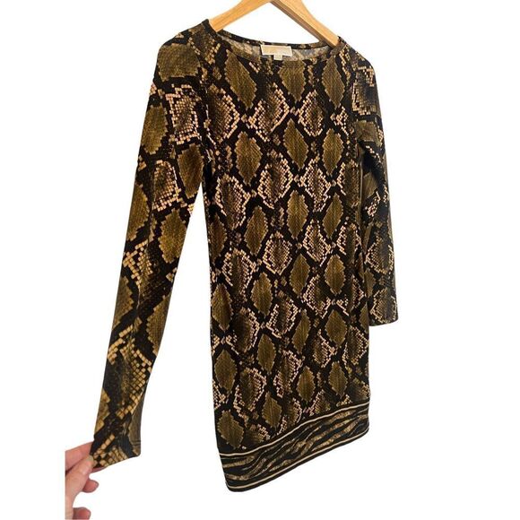 MICHAEL MICHAEL KORS Python-Print Matte-Jersey Shift Dress sz XS - Picture 6 of 8